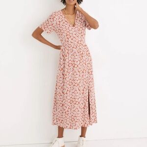 Madewell Clara Midi Dress in Falling Daisies Size XL
